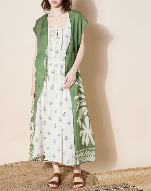 Tunique longue en Lin mélangé Loisir verte