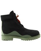Botas de piel premium impermeables negras/verdes