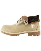 Botas de piel con puños en color beige claro