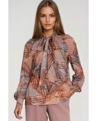 Mehrfarbige Bluse mit Farnmuster Elowen