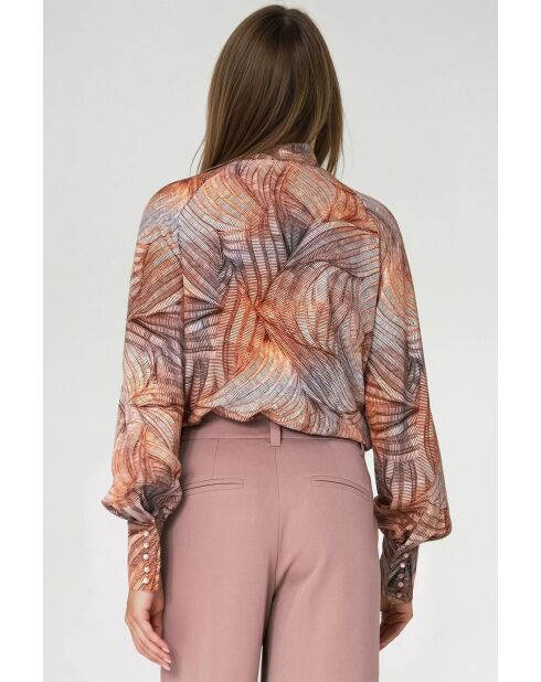 Mehrfarbige Bluse mit Farnmuster Elowen