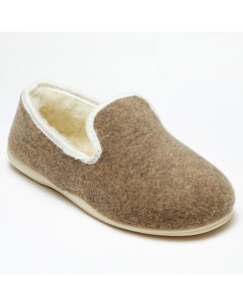 Chaussons charentais fourrés Laine beiges