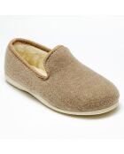 Chaussons charentais fourrés Laine beige bord beiges