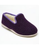 Chaussons charentais fourrés Laine violets