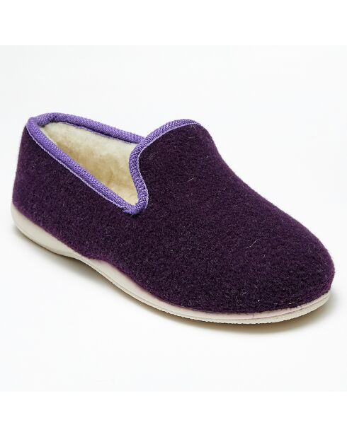 Chaussons charentais fourrés Laine violets