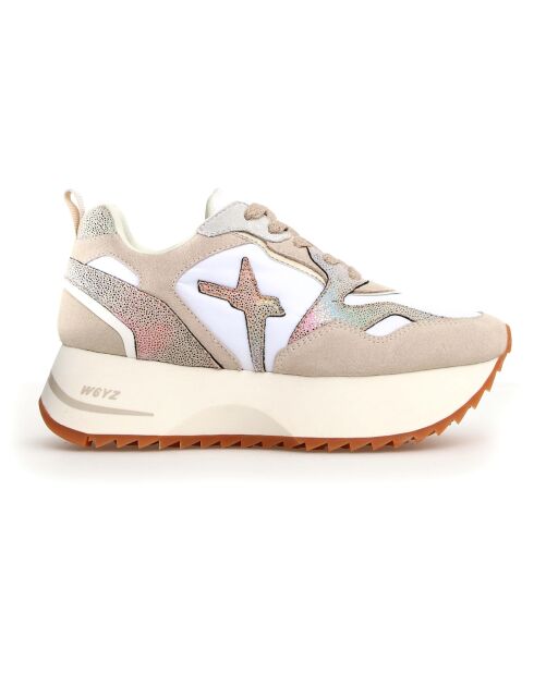 Sneakers en Cuir Anny beiges