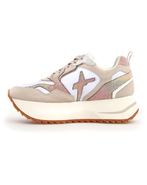 Sneakers en Cuir Anny beiges