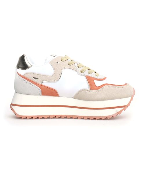 Sneakers en Cuir Deva beiges