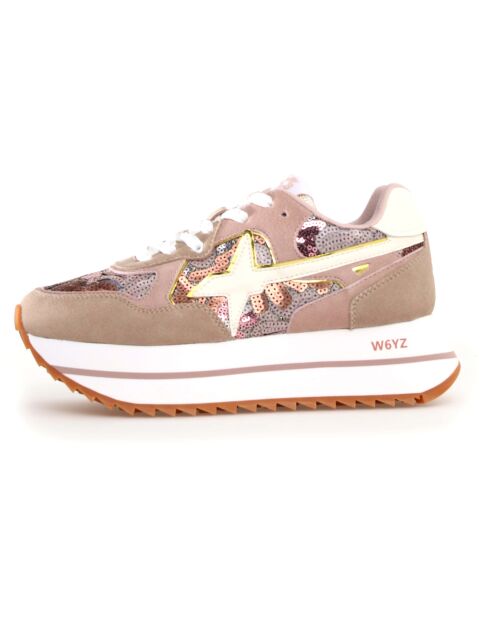 Sneakers en Cuir Deva beiges