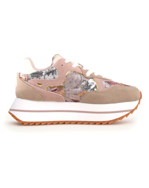 Sneakers en Cuir Deva beiges