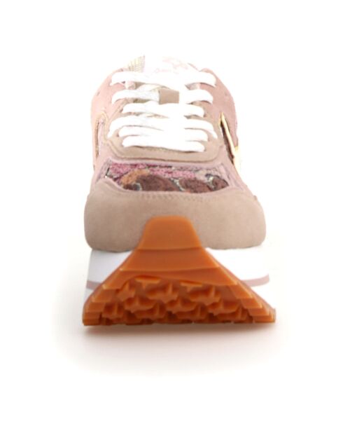 Sneakers en Cuir Deva beiges