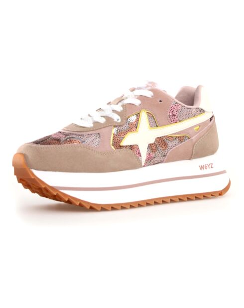 Sneakers en Cuir Deva beiges