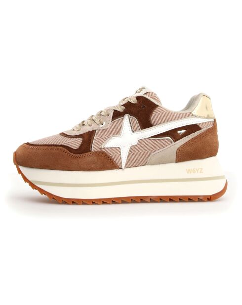 Sneakers en Cuir Deva beiges