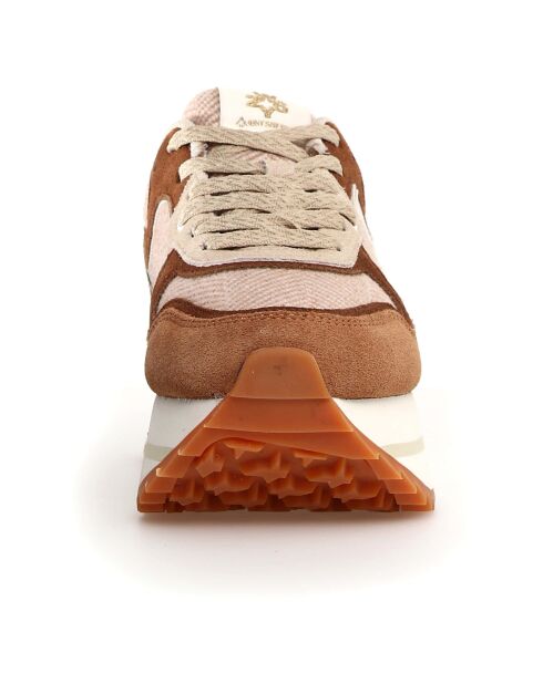 Sneakers en Cuir Deva beiges
