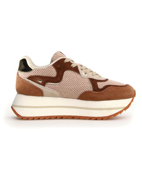 Sneakers en Cuir Deva beiges