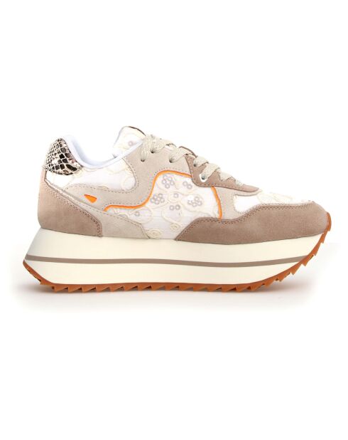 Sneakers en Cuir Deva beiges