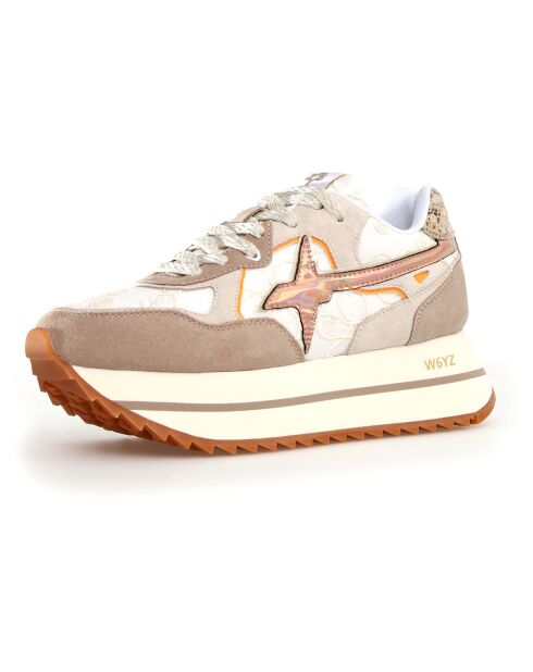 Sneakers en Cuir Deva beiges