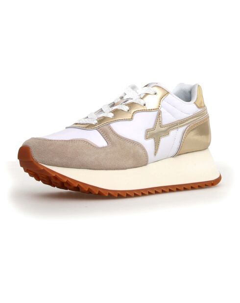 Sneakers en Cuir Jet beiges