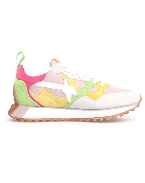 Sneakers en Cuir Loop argentées