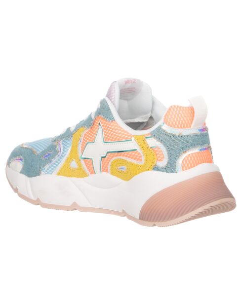 Sneakers en Cuir Sarah bleues