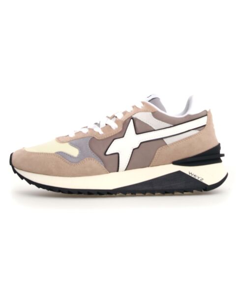 Sneakers en Cuir Yak beiges