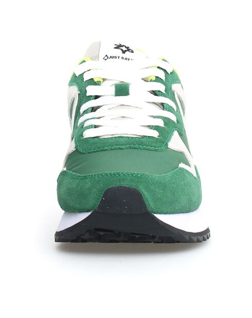 Sneakers en Cuir Yak vertes