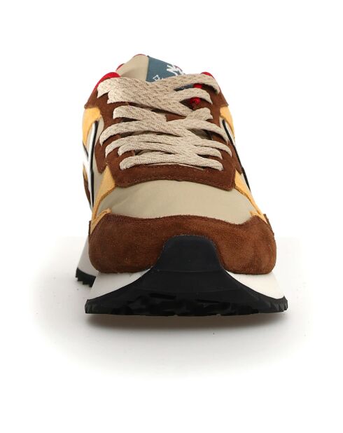 Sneakers en Cuir Yak beiges