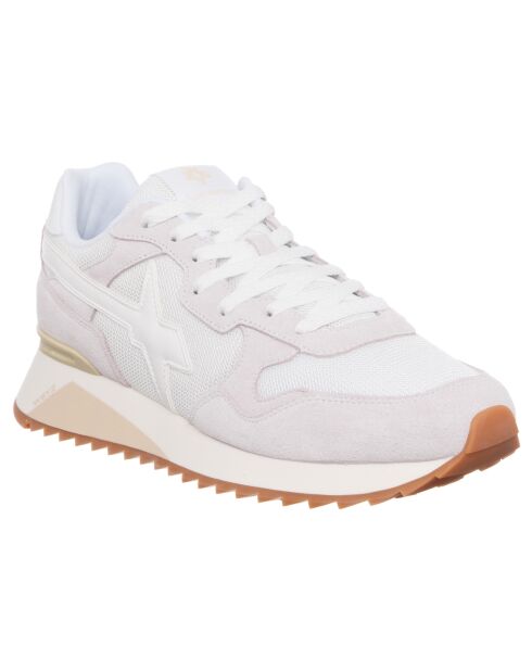 Sneakers en Cuir Yak blanches