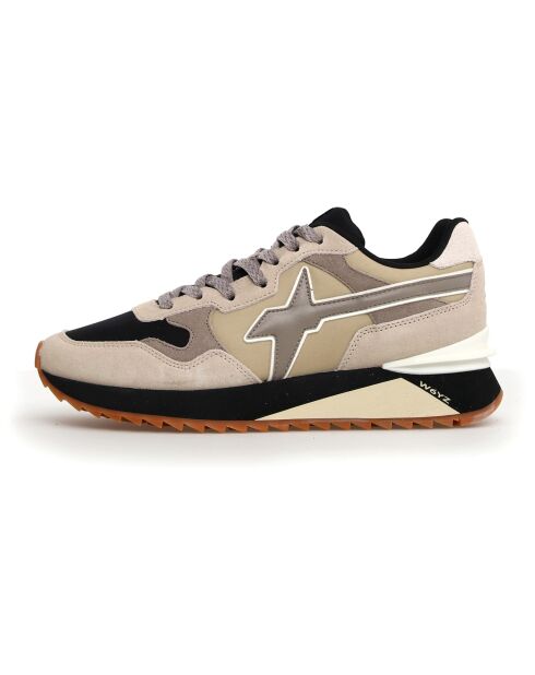 Sneakers en Cuir Yak beiges