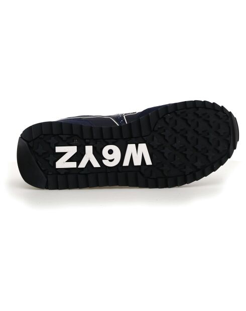 Sneakers en Cuir Yak bleu marine