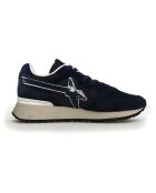Sneakers en Cuir Yak bleu marine