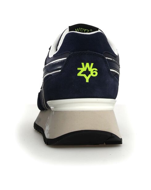 Sneakers en Cuir Yak bleu marine