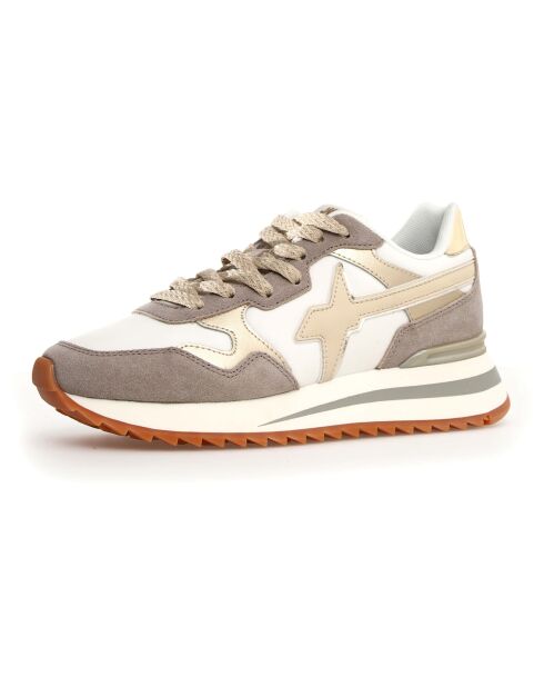 Sneakers en Cuir Yak taupe