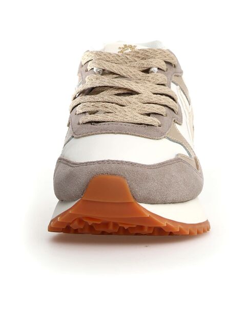 Sneakers en Cuir Yak taupe