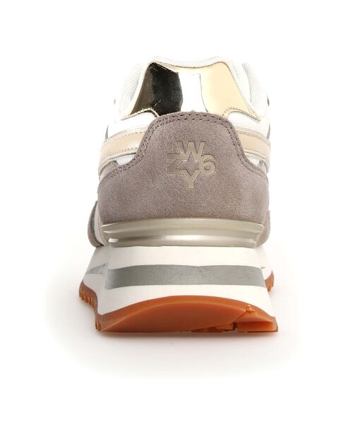 Sneakers en Cuir Yak taupe