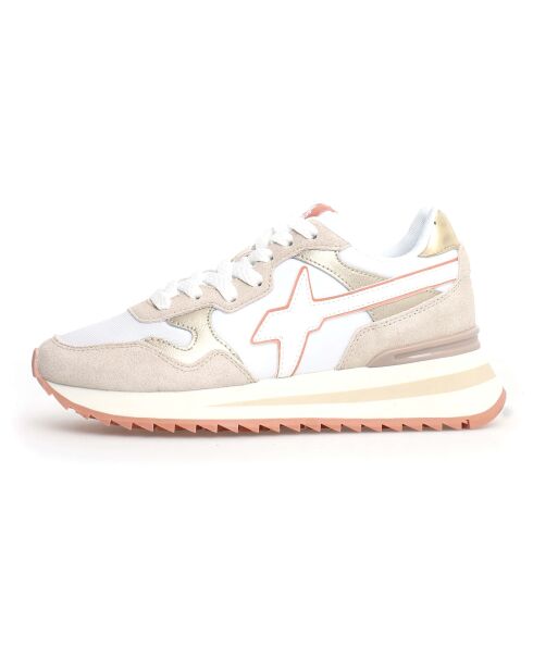 Sneakers en Cuir Yak beiges