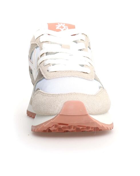 Sneakers en Cuir Yak beiges