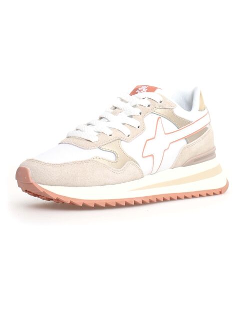 Sneakers en Cuir Yak beiges