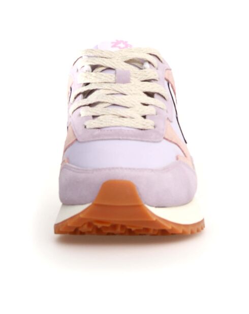 Sneakers en Cuir Yak roses