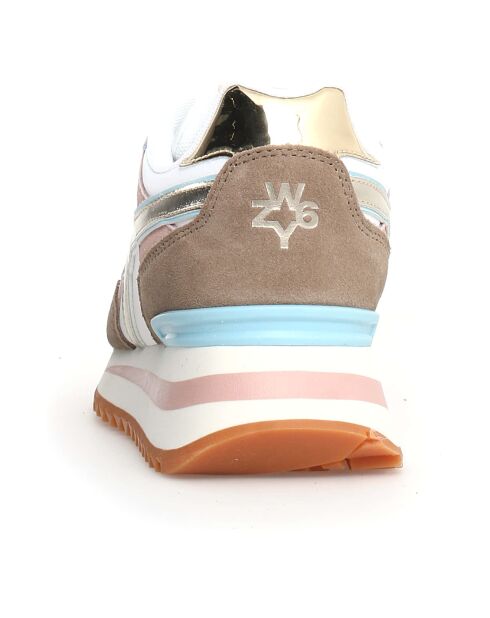 Sneakers en Cuir Yak taupe