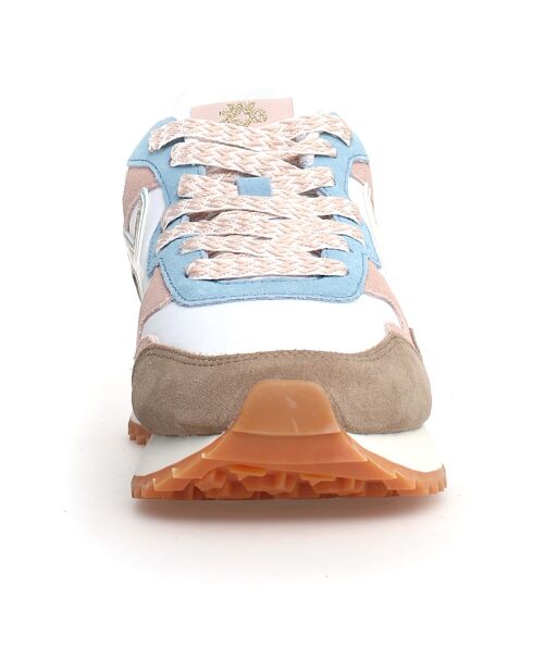 Sneakers en Cuir Yak taupe