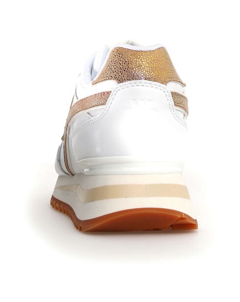 Sneakers en Cuir Yak blanches