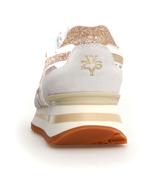 Sneakers en Cuir Yak beiges