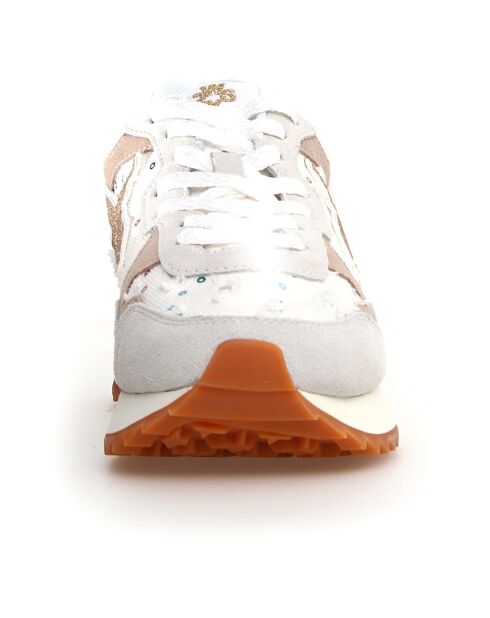 Sneakers en Cuir Yak beiges