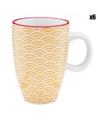 6 Tasses à café Pattern Color jaune/rouge - 9 cl
