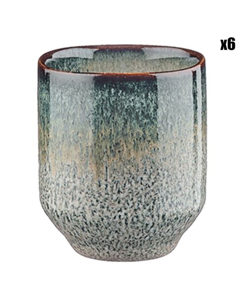 6 Tasses Genesis  bleu/gris/kaki - 8 cl