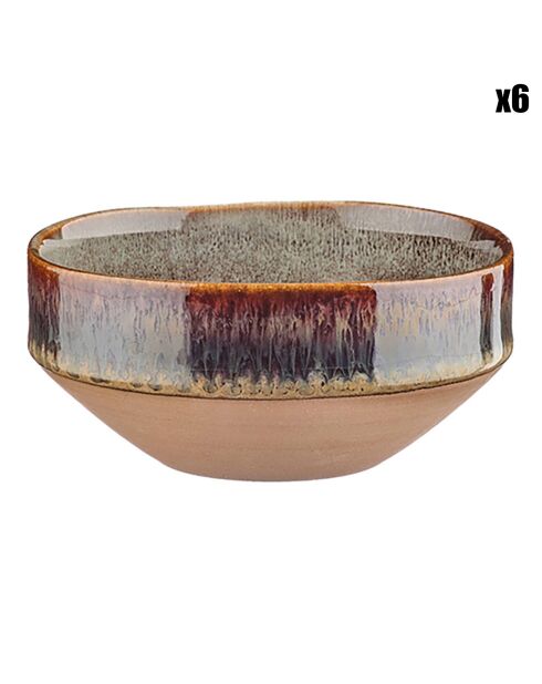 6 cuencos Genesis de color marrón volcánico, 20 cl