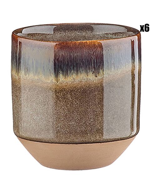 6 Tasses Genesis  marron volcanique - 15 cl