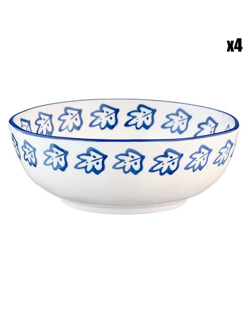4 Bols en Porcelaine Napoli multicolores - 90 cL