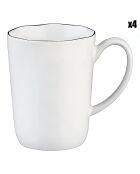 4 Mugs en Grès Pure blanc neige - 40 cL